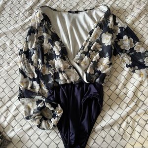 OHS floral body suit blouse